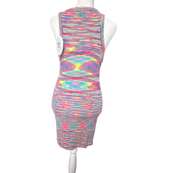 Princess Polly Rainbow Mini Dress Knit‎ Size 8 ELISH Festival Party Vibe - Picture 4 of 8
